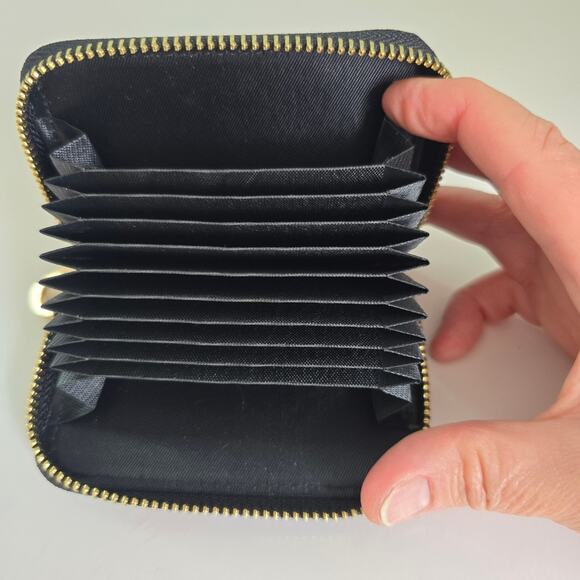 Laurel Burch Blossoming Floral Design Card Wallet Secure Zippered Travel Artsy - Picture 7 of 9